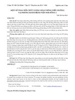 Một số thay đổi chất lượng hoạt động điều dưỡng tại phòng khám Bệnh viện Nhi Đồng 1