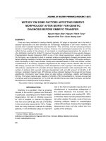 Study on some factors affecting embryo morphology after biopsy for genetic diagnosis before embryo transfer