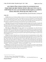 Xác định tổng hàm lượng flavonolignan tính theo sily in trong dược liệu hạt cúc gai và chế phẩm từ cúc gai (silybum marianum (L.) gaertn) bằng phương pháp quang phổ UV-Vis