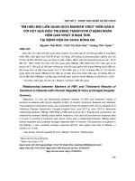 Tìm hiểu mối liên quan giữa marker virut viêm gan B với kết quả điều trị bằng Tenofovir ở bệnh nhân viêm gan virut B mạn tính tại Bệnh viện Đa khoa Đống Đa