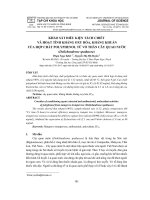 Khảo sát điều kiện tách chiết và hoạt tính kháng oxy hóa, kháng khuẩn của hợp chất polyphenol từ vỏ thân cây quao nước