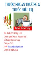 Bài giảng Thuốc nhuận trường và điều trị - ThS.DS Mạnh Trường Lâm