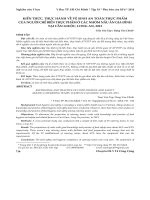 Kiến thức, thực hành về vệ sinh an toàn thực phẩm của người chế biến thực phẩm ở các nhóm nấu ăn gia đình tại Cần Giuộc, Long An, 2013