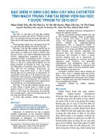 Đặc điểm vi sinh các mẫu cấy đầu catheter tĩnh mạch trung tâm tại Bệnh viện Đại học Y Dược Tp. HCM từ 2015-2017