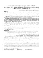 Nghiên cứu ảnh hưởng của quá trình chế biến lên sự thay đổi thành phần hóa học Saponin và tác dụng tăng lực của sâm Việt Nam