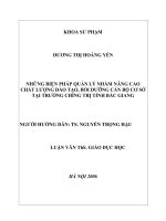 Những biện pháp quản lý nhằm nâng cao chất lượng đào tạo, bồi dưỡng cán bộ cơ sở tại trường chính trị tỉnh bắc giang 