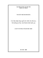 Các biện pháp tăng nguồn tài chính cho đào tạo, bồi dưỡng tại học viện hành chính quốc gia  