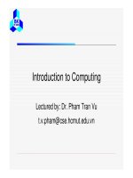 Introduction to Computing: Lecture 11 - Dr. Pham Tran Vu