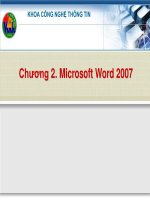 Bài giảng Chương 2: Microsoft Word 2007