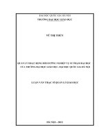 Quản lý hoạt động bồi dưỡng nghiệp vụ sư phạm đại học của trường đại học giáo dục, đại học quốc gia hà nội 