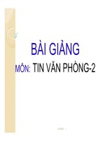 Bài giảng Tin học văn phòng 2: Chương 3.1 - Võ Văn Thanh