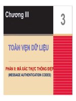 Bài giảng Nhập môn an toàn hệ thống thông tin: Chương 3 - Trần Thị Kim Chi (P2)