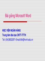 Bài giảng Microsoft Word - Học Viện Ngân Hàng