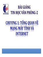 Bài giảng Tin học văn phòng 2: Chương 1 - Võ Văn Thanh