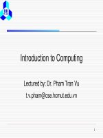 Introduction to Computing: Lecture 3 - Dr. Pham Tran Vu