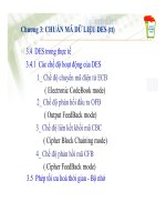 Bài giảng Lý thuyết mật mã và an toàn thông tin: Chương 3 - PGS.TS. Vũ Đình Hòa