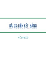 Bài giảng HTML – DHTML - Javascript (Thiết kế Web): Bài 3 - Lê Quang Lợi