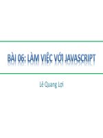 Bài giảng HTML – DHTML - Javascript (Thiết kế Web): Bài 6 - Lê Quang Lợi