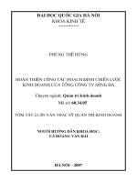 Hoàn thiện công tác hoạch định chiến lược kinh doanh của tổng công ty sông đà 