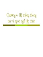 Bài giảng Tin học cơ sở: Chương 4 - Hệ thống thông tin và ngôn ngữ lập trình