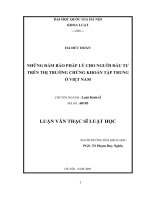 Những đảm bảo pháp lý cho người đầu tư trên thị trường chứng khoán tập trung ở việt nam 