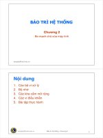 Bài giảng Bảo trì hệ thống: Chương 2 - ThS. Trần Quang Hải Bằng