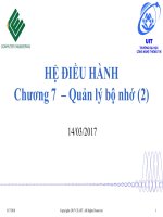 Bài giảng Hệ điều hành: Chương 7.2 - ĐH Công nghệ thông tin