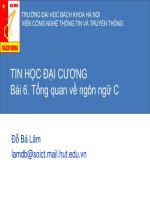 Bài giảng Tin học đại cương: Bài 6 - TS. Đỗ Bá Lâm