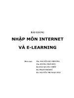Bài giảng Nhập môn Internet và E-learning: Phần 1 - Th.S Nguyễn Duy Phương