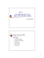 Bài giảng Kiến trúc máy tính - Chương 5: Cấu trúc bộ xử lý và thực thi chương trình