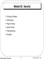 Lecture Operating system concepts - Module 20