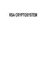 Bài giảng Lý thuyết mật mã và an toàn thông tin: RSA cryptosystem - PGS.TS. Vũ Đình Hòa