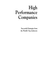 High performance companies successful strategies from the worlds top achievers 