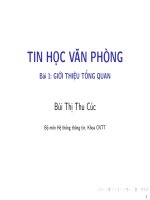Bài giảng Tin học văn phòng: Bài 1 - Bùi Thị Thu Cúc
