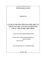 Vận dụng phương pháp dạy học hợp tác trong dạy học giải bài tập hình học lớp 11   trung học phổ thông 