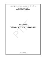 Bài giảng Cơ sở an toàn thông tin