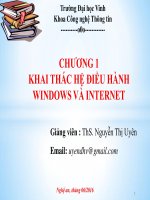 Bài giảng Chương 1: Khai thác hệ điều hành windows và internet - ThS. Nguyễn Thị Uyên