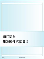 Bài giảng Nhập môn tin học - Chương 3 (phần 3): Microsoft Word 2010