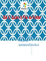 Bài giảng Hệ điều hành windows: Chương 2 (Bài 5) - Nguyễn Quốc Sử