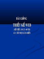 Bài giảng Thiết kế Web: Chương 1 - Từ Thị Xuân Hiền