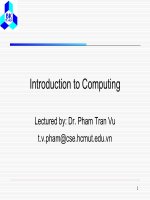 Introduction to Computing: Lecture 12 - Dr. Pham Tran Vu