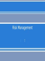 Lecture Information systems security - Chapter 9: Risk management