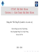 Bài giảng Hệ điều hành: Chương 1 - Trần Công Án (ĐH Cần Thơ)