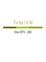 Bài giảng Tin học cơ sở: Chương 1 - Tổng quan