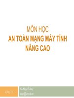 Bài giảng An toàn mạng máy tính nâng cao: Chương 0 - ThS. Nguyễn Duy