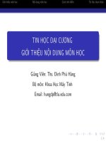 Bài giảng Tin học đại cương: Giới thiệu môn học - ThS. Đinh Phú Hùng
