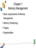 Lecture Operating system principles - Chapter 7: Memory management