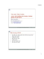 Bài giảng Tin học ứng dụng - Chương 3: Các thống kê cơ bản, tương quan và hồi quy