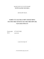 Nghiên cứu giải thuật MPPT cho hệ thống máy phát điện gió dùng máy phát điện đồng bộ nam châm vĩnh cửu
