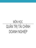 TỔNG QUAN MÔN HỌC QUẢN TRỊ TÀI CHÍNH DOANH NGHIỆP